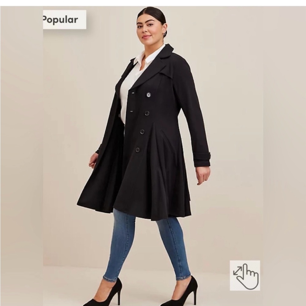 Torrid Brushed Ponte Trench Coat. Size 18/20 (2X)
